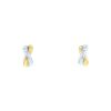 Paire de boucles d'oreilles Poiray Tresse en or jaune et or blanc - 00pp thumbnail