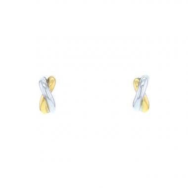 Orecchini Poiray Tresse in oro giallo e oro bianco