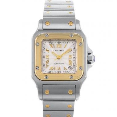 Montre Cartier Santos en or et acier Ref :  2423 Vers  2000