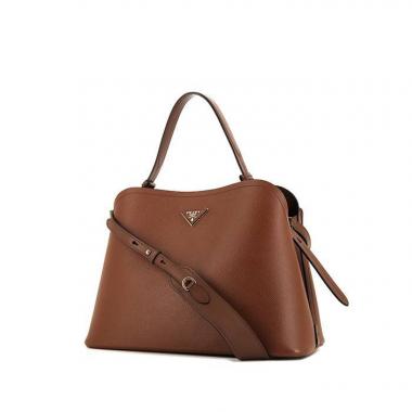 Bolso Cabás Prada Matinée en cuero saffiano marrón