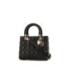 Dior Lady Dior medium model shoulder bag in black leather cannage - 00pp thumbnail