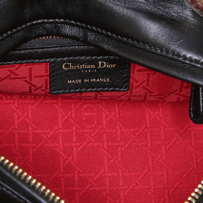 Borsa a tracolla Dior Lady Dior modello medio in pelle cannage nera - Detail D3