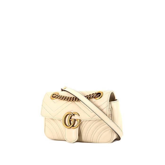 Gucci GG Marmont Mini Leather Shoulder Bag Beige