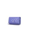 Chanel Wallet on Chain shoulder bag in blue patent quilted leather - 00pp thumbnail