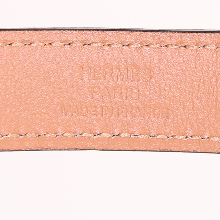 Cinturón Hermès Ceinture Kelly en cuero epsom blanco - Detail D1