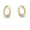 Vintage 1980's earrings in yellow gold and diamonds - 360 thumbnail