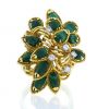 Vintage 1970's ring in yellow gold,  malachite and diamonds - 360 thumbnail