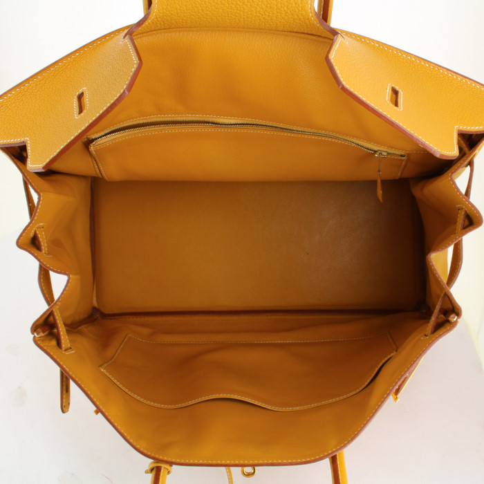 Borsa Hermes Birkin 40 cm in pelle Fjord Biscuit - Detail D2