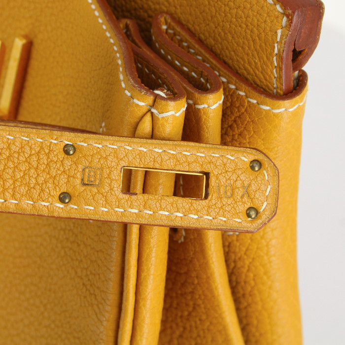 Hermes Birkin 40 cm handbag in Biscuit Fjord leather - Detail D4