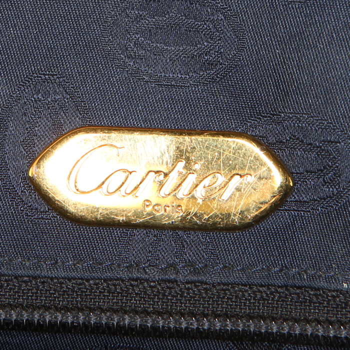 Cartier shoulder bag in blue box leather - Detail D3