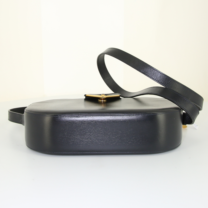 Borsa a tracolla Cartier in pelle box blu - Detail D4