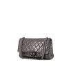 Chanel 2.55 shoulder bag in metallic grey quilted leather - 00pp thumbnail