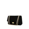 Chanel 2.55 shoulder bag in black quilted jersey - 00pp thumbnail