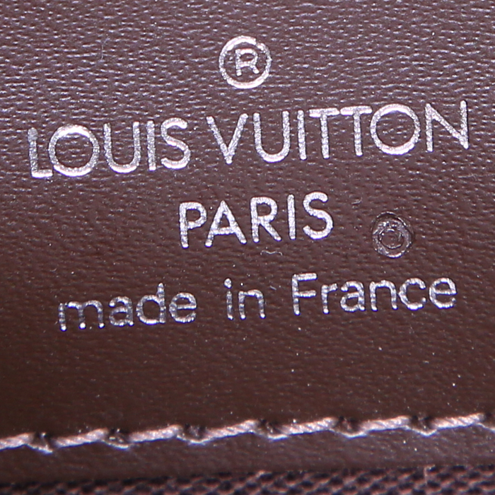 Sac cabas Louis Vuitton Kazbek en cuir taiga marron et cuir glacé marron - Detail D3