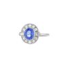 Vintage 1980's ring in platinium,  diamonds and sapphire - 00pp thumbnail