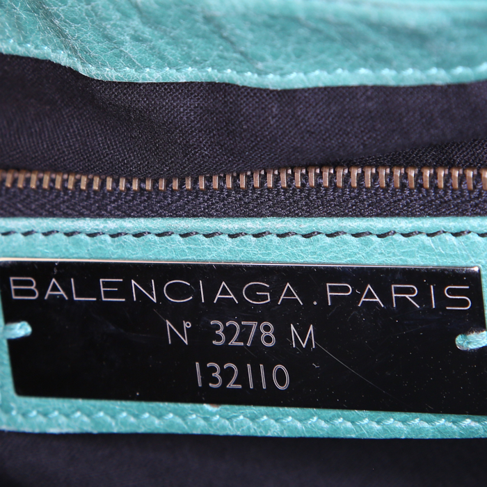 Sac à main Balenciaga Work en cuir vert - Detail D3