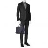Louis Vuitton briefcase in blue grained leather - Detail D1 thumbnail