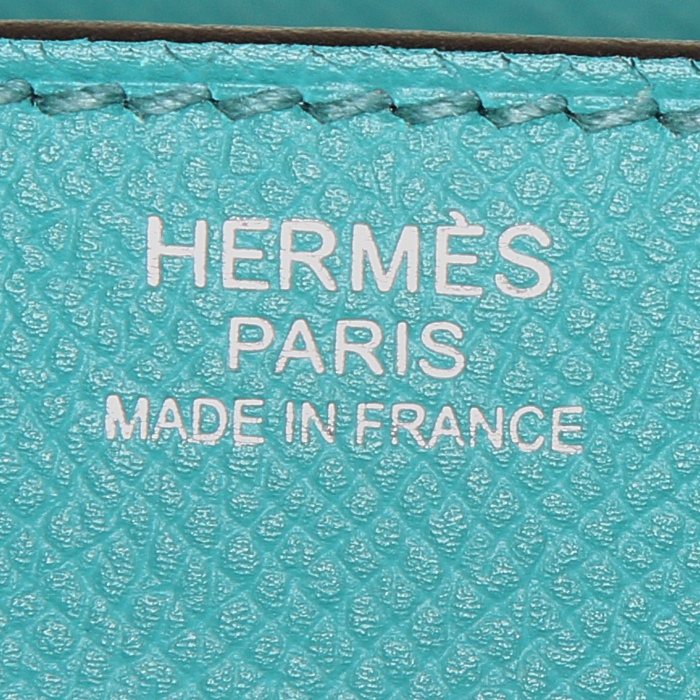 Borsa Hermes Birkin 30 cm in pelle Epsom Bleu Paon - Detail D3