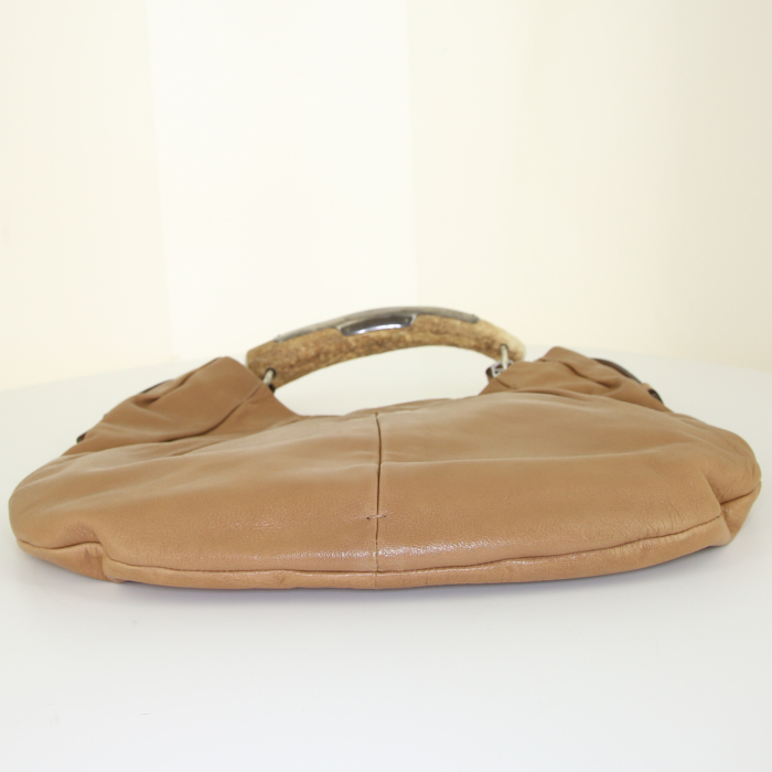 Borsa Yves Saint Laurent Mombasa in pelle beige - Detail D4