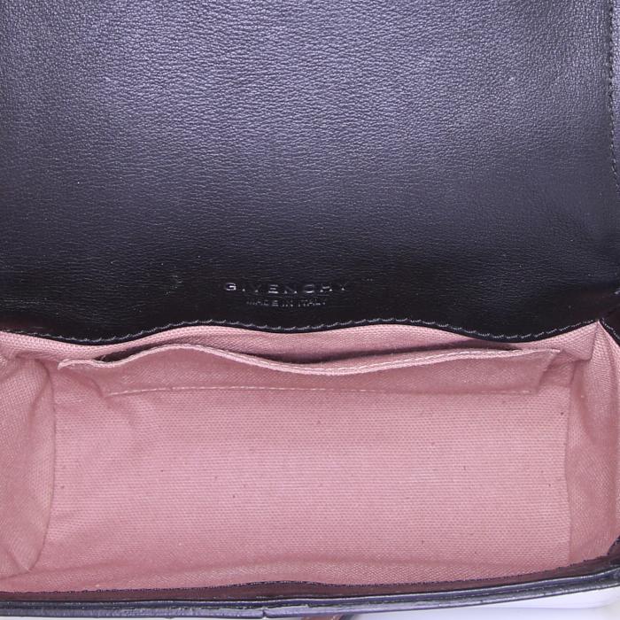 Bolso bandolera Givenchy Obsedia en cuero plateado, rosa y negro - Detail D2