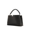 Louis Vuitton Capucines medium model handbag in dark blue grained leather and fuchsia piping - 00pp thumbnail