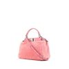 Fendi Peekaboo small model shoulder bag in pink sheepskin and pink leather - 00pp thumbnail