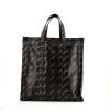 Shopping bag Balenciaga Bazar shopper in pelle nera motivo firmato - 360 thumbnail