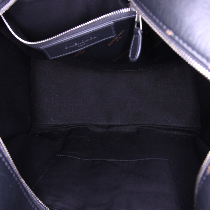 Balenciaga Bazar shopper shopping bag in black leather - Detail D2