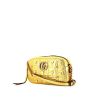 Borsa a tracolla Gucci GG Marmont in pelle trapuntata dorata con perle ricamate - 00pp thumbnail