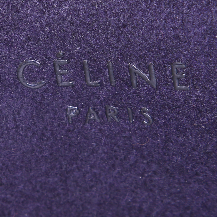 Shopping bag Céline Phantom in feltro blu e pelle nera - Detail D3