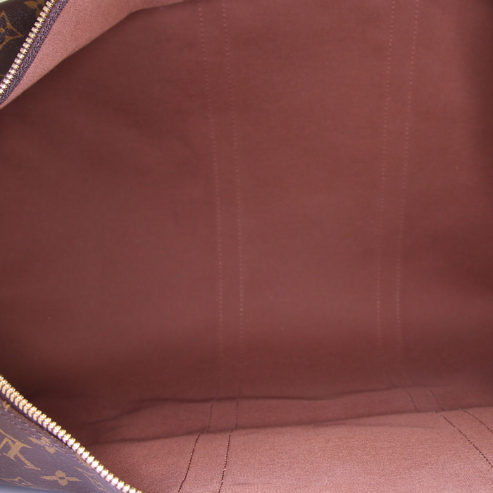 Louis Vuitton  Keepall 60 travel bag  in brown monogram canvas  and natural leather - Detail D2