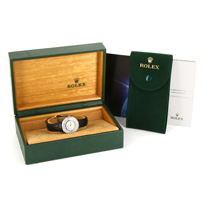 Montre Rolex Cellini en or blanc Ref :  6201 Vers  2001 - Detail D2