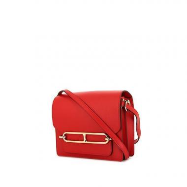 Borsa a tracolla Hermès Roulis in pelle Swift rossa