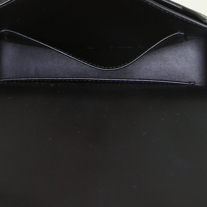 Sac bandoulière Hermès Verrou en cuir Mysore noir - Detail D2