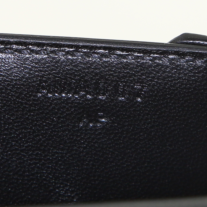 Sac bandoulière Hermès Verrou en cuir Mysore noir - Detail D4