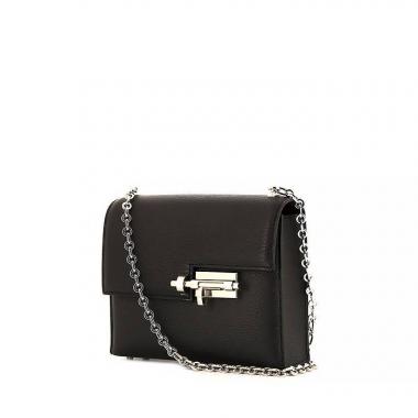 Bolso bandolera Hermès Verrou en cuero Mysore negro