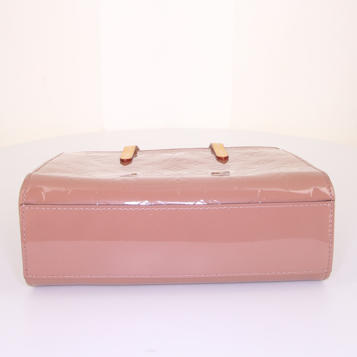 Louis Vuitton Catalina small model handbag in pink monogram patent leather and natural leather - Detail D4