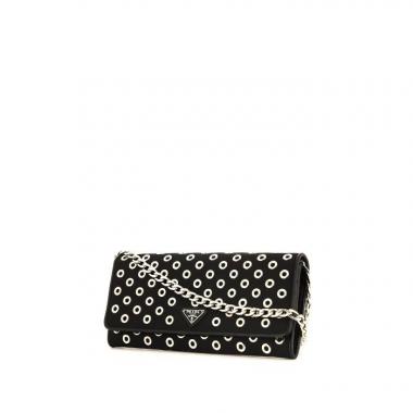 Prada Gommet shoulder bag in black canvas