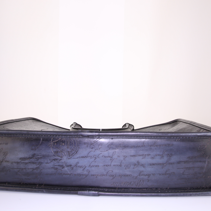 Berluti Un jour briefcase in black leather - Detail D4