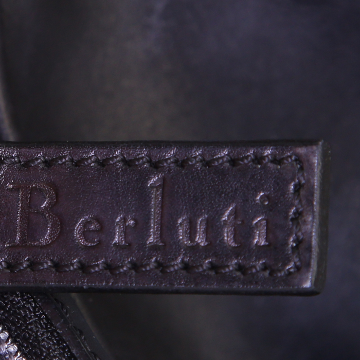 Berluti Un jour briefcase in blue leather - Detail D3