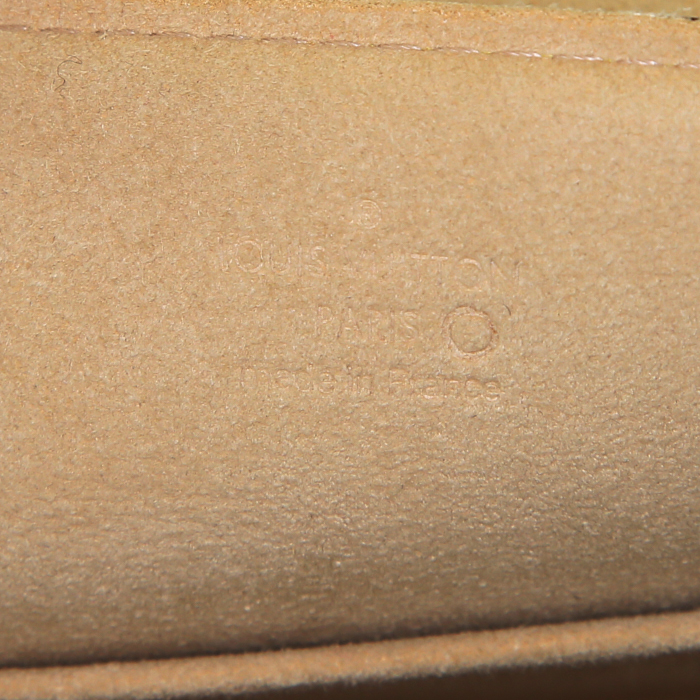 Borsa Louis Vuitton Beverly in tela monogram cerata marrone e pelle naturale - Detail D3