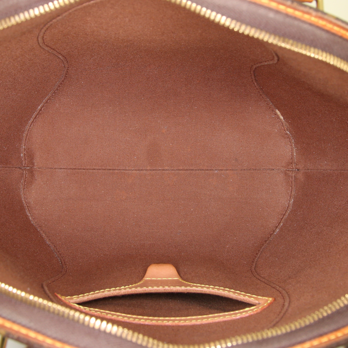 Sac à main Louis Vuitton Ellipse grand modèle en toile monogram marron et cuir naturel - Detail D2