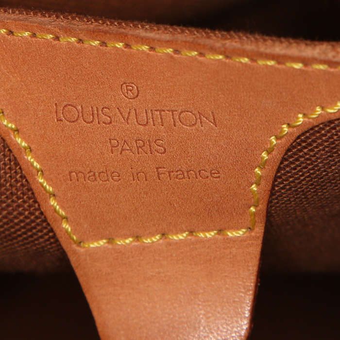 Sac à main Louis Vuitton Ellipse grand modèle en toile monogram marron et cuir naturel - Detail D3