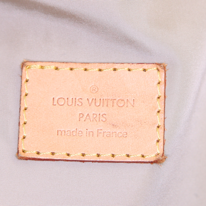 Bolsa de viaje Louis Vuitton Geant Albatros en tela monogram beige gris y cuero natural - Detail D4