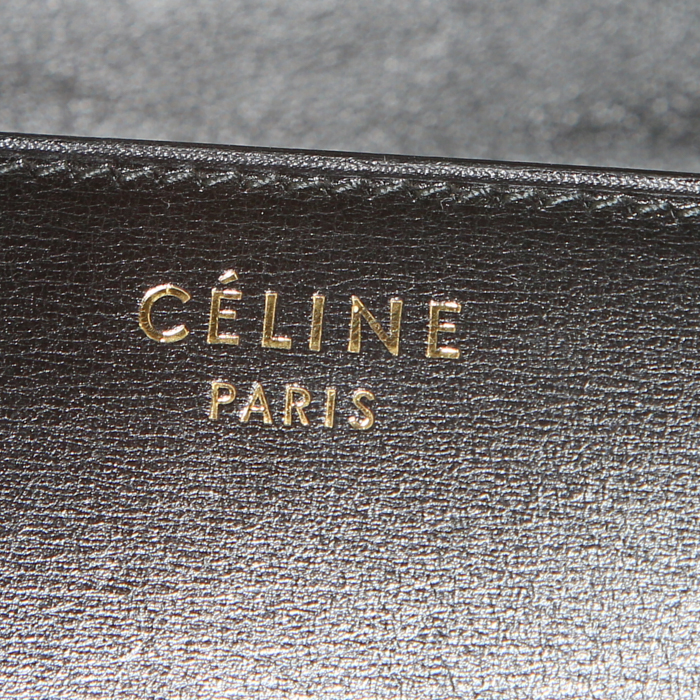 Céline Classic Box handbag in black box leather and black python - Detail D3