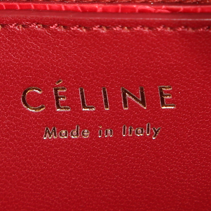 Sac bandoulière Céline Classic Box en lézard rouge - Detail D3