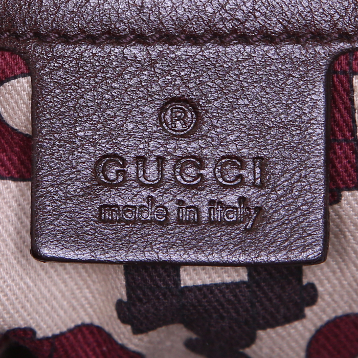 Borsa da spalla o a mano Gucci Bamboo Indy Hobo in pelle marrone e bambù - Detail D4