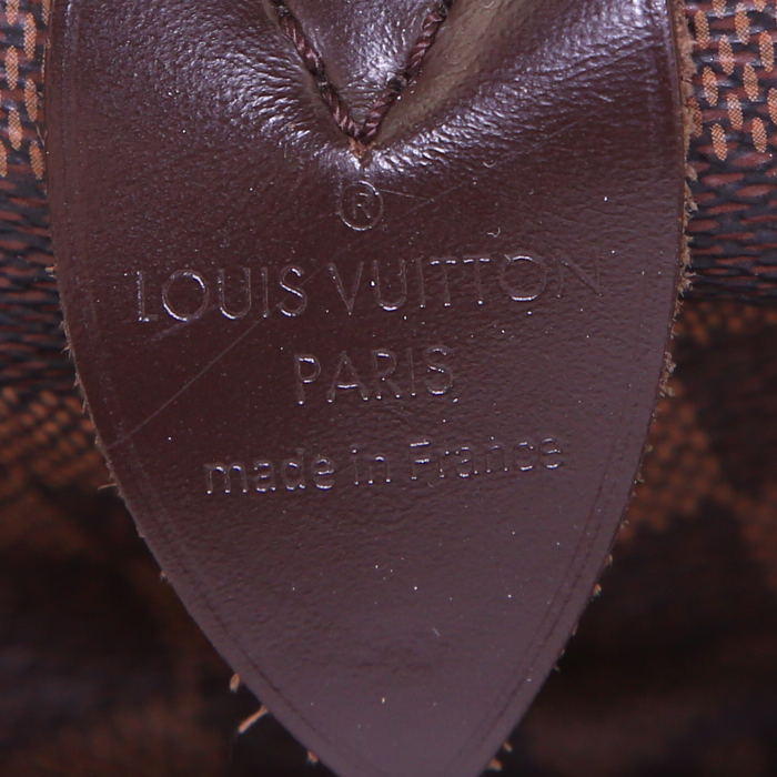 Louis Vuitton Speedy 30 handbag in ebene damier canvas and brown leather - Detail D3