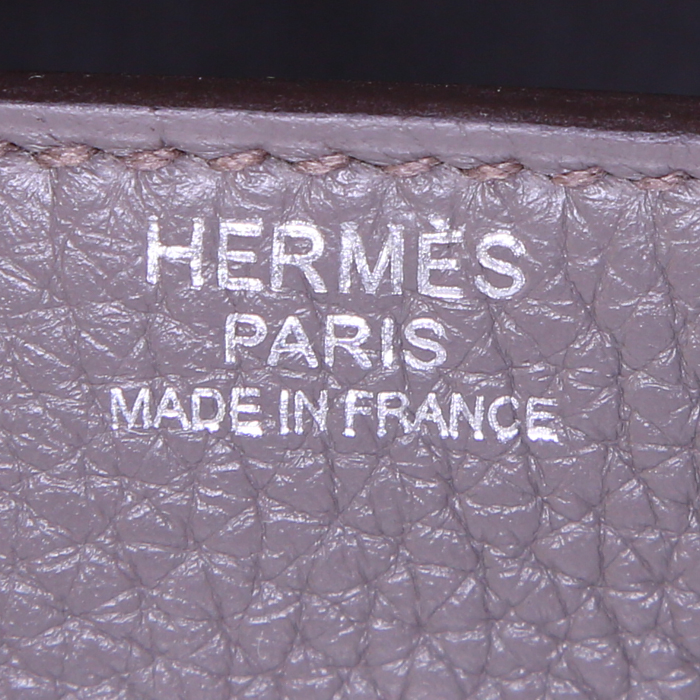 Sac à main Hermes Birkin 30 cm en cuir togo gris étain - Detail D3