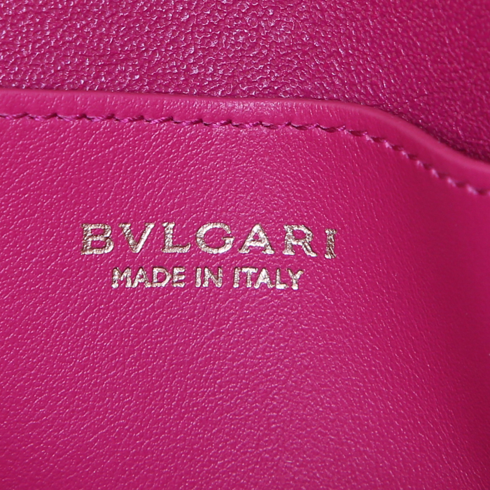 Bolso bandolera Bulgari Serpenti en cuero rosa - Detail D3